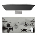 Sweet Jojo Designs Black White Traditional Japanese Boy Girl Unisex Gender Neutral Large Mouse Pad Desk Mat Asian Ink Wash