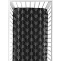 Sweet Jojo Designs Black And White Woodland Arrow Rustic Patch Collection Fitted Crib Sheet