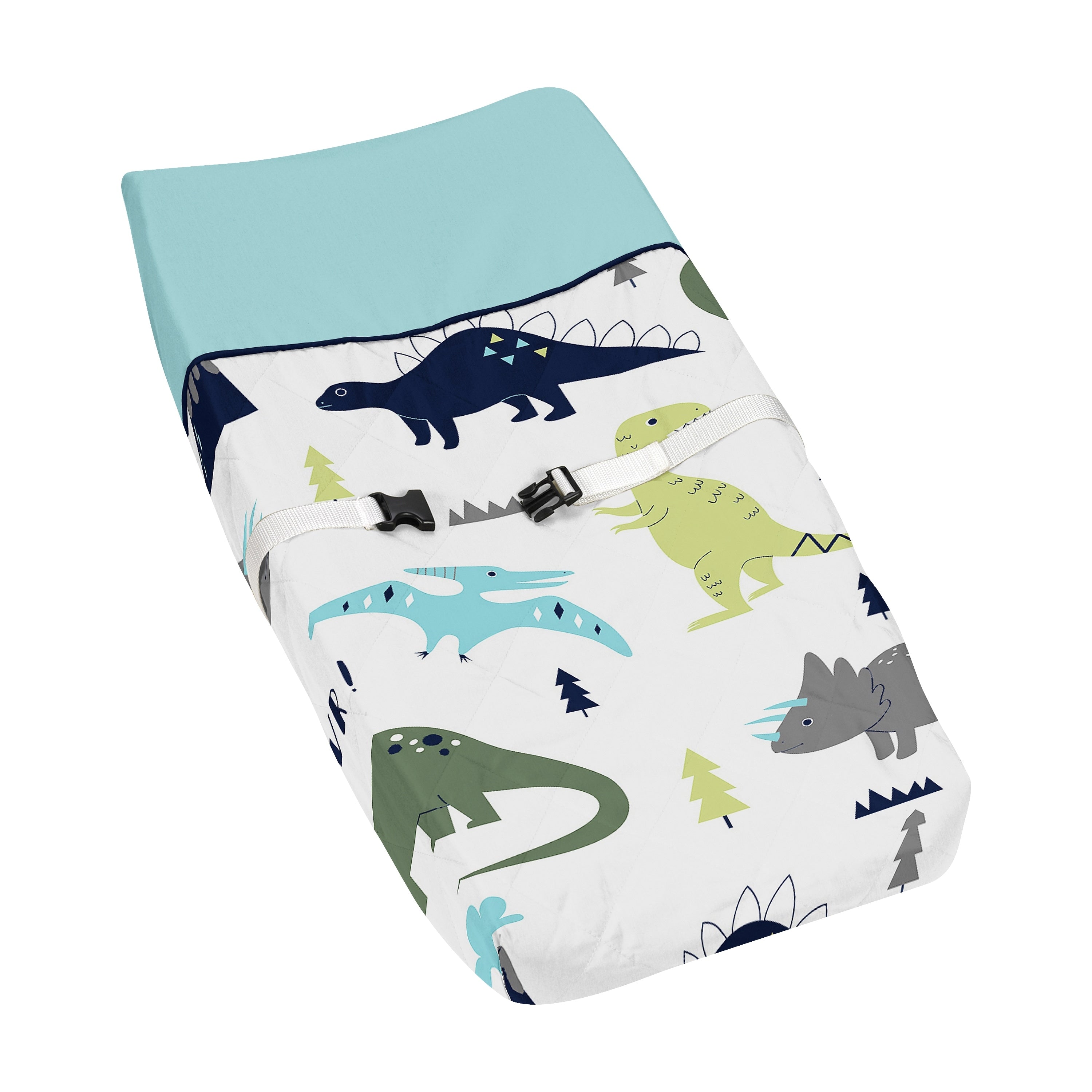Sweet Jojo Designs Blue Green Mod Dinosaur Collection Changing Pad Cover