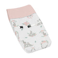 Sweet Jojo Designs Blush Pink Grey Woodland Boho Dream Catcher Arrow Gray Bunny Floral Girl Changing Pad Cover Watercolor Rose