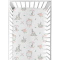 Sweet Jojo Designs Blush Pink Grey Woodland Boho Dream Catcher Arrow Gray Bunny Floral Girl Fitted Crib Sheet Watercolor Rose