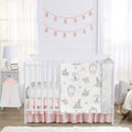 Sweet Jojo Designs Blush Pink Grey Woodland Boho Dream Catcher Bunny Floral Girl 4 Pc Nursery Crib Bedding Set Watercolor Rose