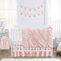 Sweet Jojo Designs Blush Pink Shabby Chic Harper Collection Girl 4 Piece Bumperless Crib Bedding Set