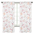 Sweet Jojo Designs Blush Pink Grey And White Watercolor Floral Collection 84 Inch Window Treatment Curtain Panel Pair