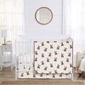 Sweet Jojo Designs Boho Teddy Bear Boy Girl Gender Neutral 3Pc Nursery Crib Bedding Set Brown Watercolor Wholesome Aesthetic