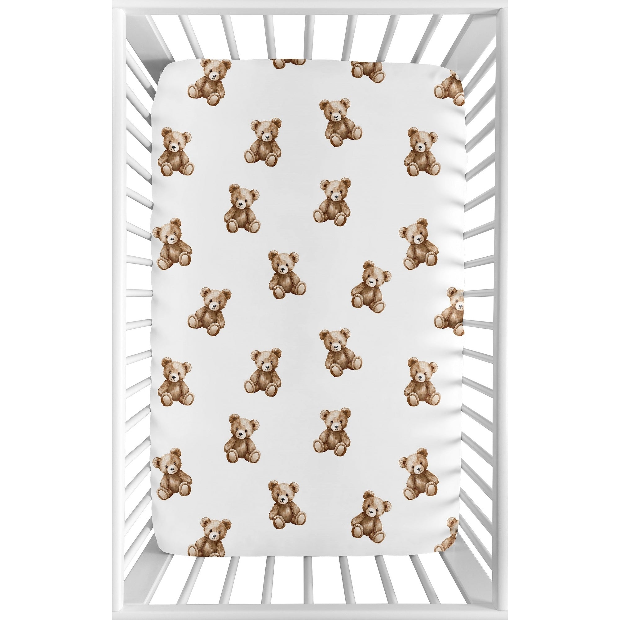 Sweet Jojo Designs Boho Teddy Bear Boy Girl Gender Neutral Fitted Mini Portable Crib Sheet Brown Classic Wholesome Aesthetic