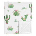 Sweet Jojo Designs Boho Watercolor Cactus Floral Collection Girl Baby Receiving Security Swaddle Blanket Pink And Green