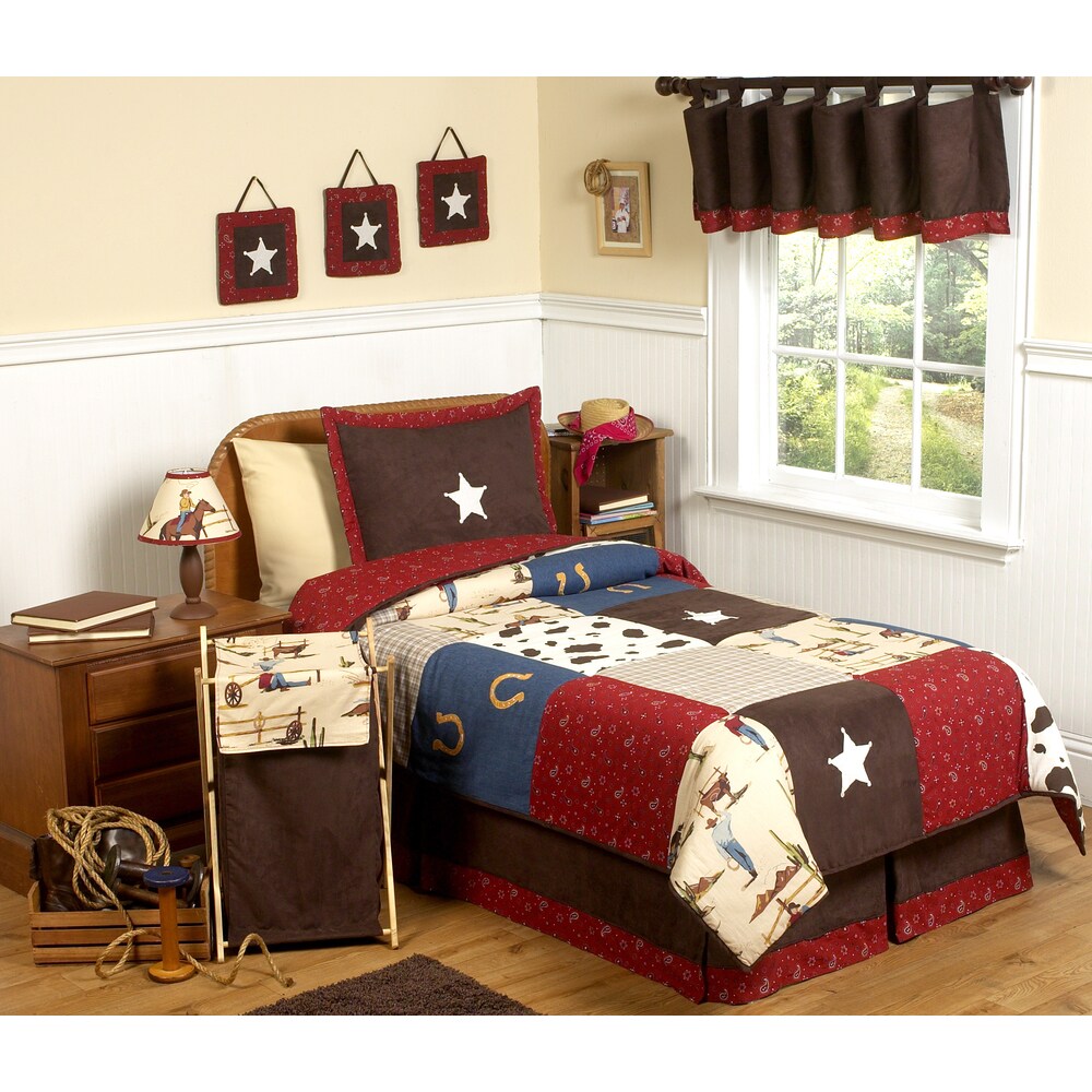 Sweet Jojo Designs Boys Wild West Cowboy 4 Piece Twin Comforter Set