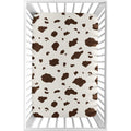 Sweet Jojo Designs Brown Cow Print Western Wild West Collection Fitted Mini Portable Crib Sheet