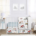 Sweet Jojo Designs Construction Truck Boy 4Pc Nursery Crib Bedding Set Grey Yellow Orange Red And Blue Transportation