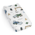 Sweet Jojo Designs Construction Truck Boy Changing Pad Cover Sheet Green Blue Transportation Zone Vehicles Bulldozer Tractor