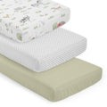 Sweet Jojo Designs Farm Animals Boy Girl Unisex Gender Neutral 3 Pack Fitted Crib Sheets White Grey Lattice Solid Sage Green