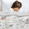 Sweet Jojo Designs Farm Animals Boy Girl Gender Neutral Toddler Weighted Blanket 5Lbs For Kids Lattice Watercolor Farmhouse