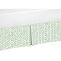 Sweet Jojo Designs Green And White Leaf Floral Collection Girl Crib Bed Skirt Boho Farmhouse Sunflower Collection