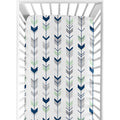 Sweet Jojo Designs Grey And Mint Mod Arrow Collection Fitted Crib Sheet