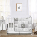 Sweet Jojo Designs Grey And White Woodsy Collection 4 Piece Bumperless Crib Bedding Set