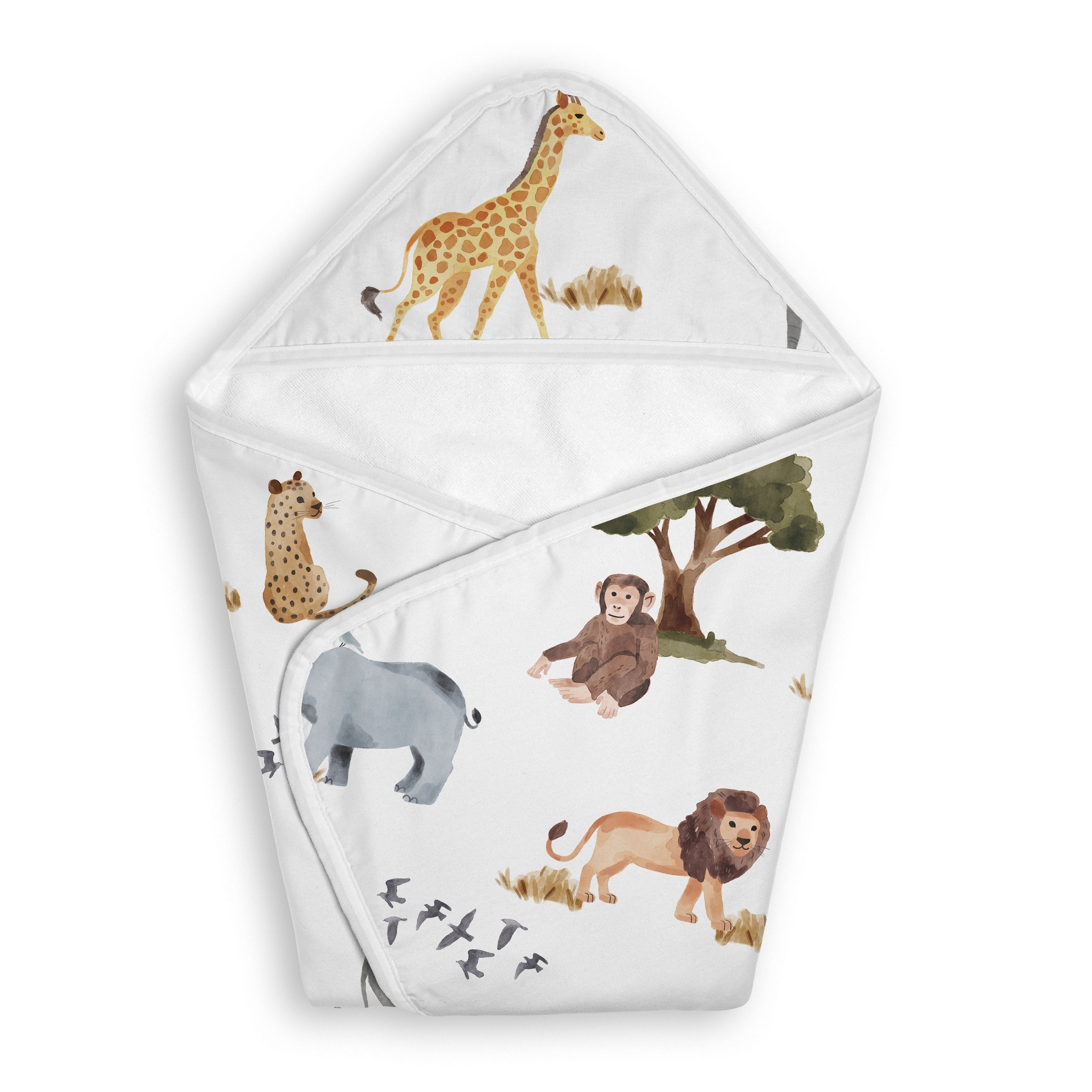 Sweet Jojo Designs Jungle Animals Boy Girl Unisex Gender Neutral Hooded Baby Towels Toddler Bath Towel Boho Wildlife Safari