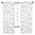 Sweet Jojo Designs Lavender Purple Pink Grey And White Watercolor Floral Collection 84 Inch Window Treatment Curtain Panel Pair