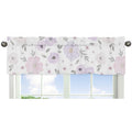 Sweet Jojo Designs Lavender Purple Pink Grey And White Watercolor Floral Collection Window Curtain Valance