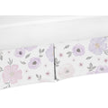 Sweet Jojo Designs Lavender Purple Pink Grey And White Watercolor Floral Girl Collection Crib Bed Skirt
