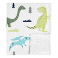 Sweet Jojo Designs Modern Dino Mod Dinosaur Collection Boy Baby Receiving Security Swaddle Blanket Blue Green And Grey