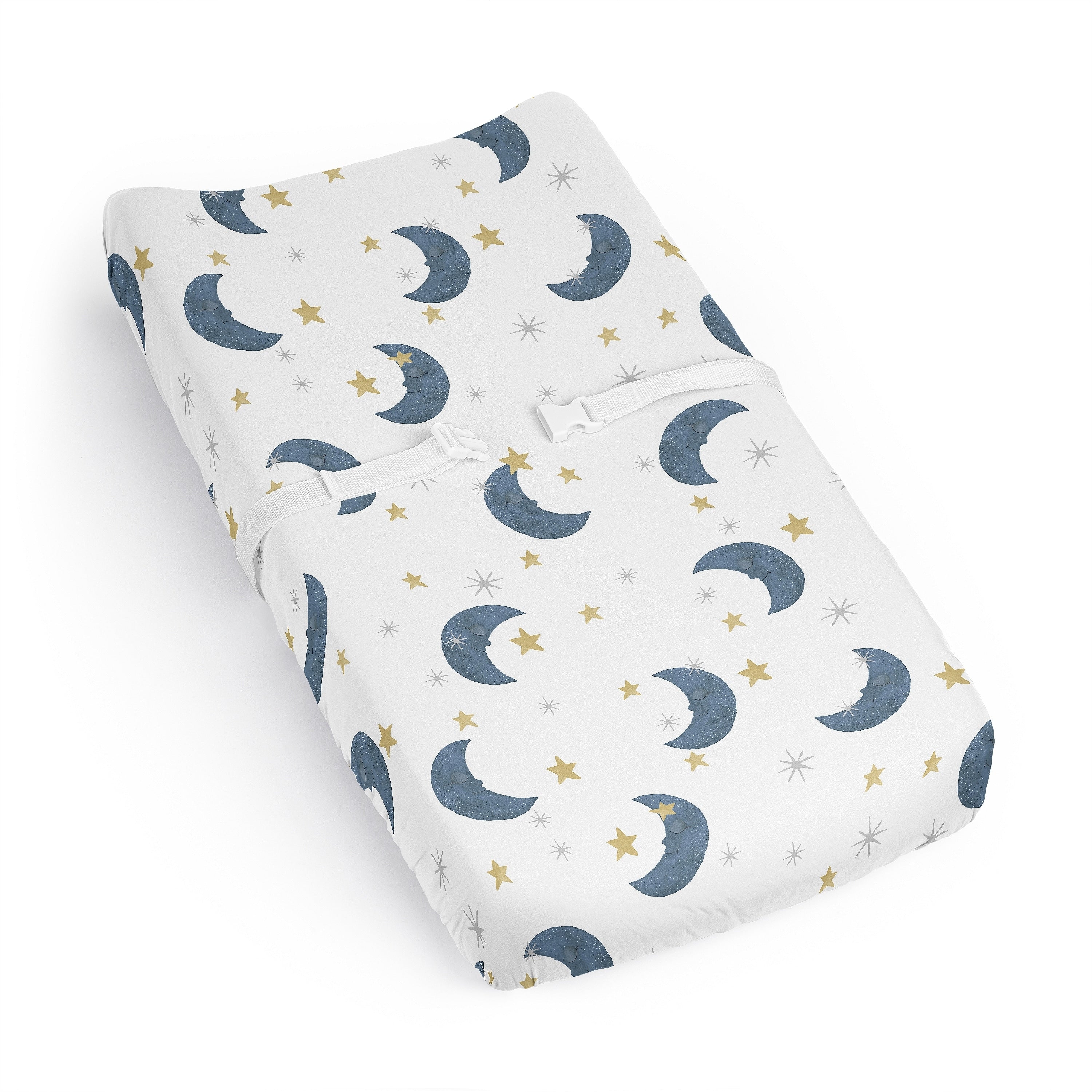 Sweet Jojo Designs Moon And Star Boy Girl Unisex Gender Neutral Changing Pad Cover Sheet Watercolor Celestial Outer Space