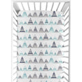 Sweet Jojo Designs Navy Blue Aqua And Grey Aztec Mountains Collection Fitted Crib Sheet