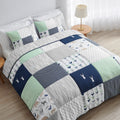 Sweet Jojo Designs Navy And Mint Woodsy Collection Full Queen 3 Piece Comforter Set