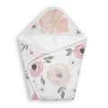 Sweet Jojo Designs Pink Boho Floral Girl Hooded Baby Towels Toddler Bath Towel Bohemian Shabby Chic Watercolor Rose Farmhouse