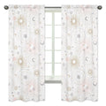 Sweet Jojo Designs Pink Gold And Grey Star And Moon Celestial Collection 84 Inch Window Treatment Curtain Panel Pair