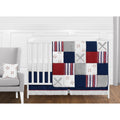 Sweet Jojo Designs Red White And Blue Baseball Patch Sports Collection Boy 11 Piece Crib Bedding Set
