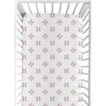 Sweet Jojo Designs Red And White Baseball Patch Sports Collection Fitted Crib Sheet