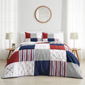 Sweet Jojo Designs Red White And Blue Baseball Patch Sports Collection Boy 4 Piece Twin Size Comforter Set
