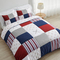 Sweet Jojo Designs Red White And Blue Baseball Patch Sports Collection Boy 3 Piece Full Queen Size Comforter Set