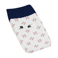 Sweet Jojo Designs Red White And Blue Baseball Patch Sports Collection Changing Pad Cover