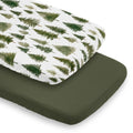 Sweet Jojo Designs Sage Green Woodland Boy Girl Unisex Gender Neutral 2 Pack Baby Bassinet Fitted Sheets Hunter Forest Tree