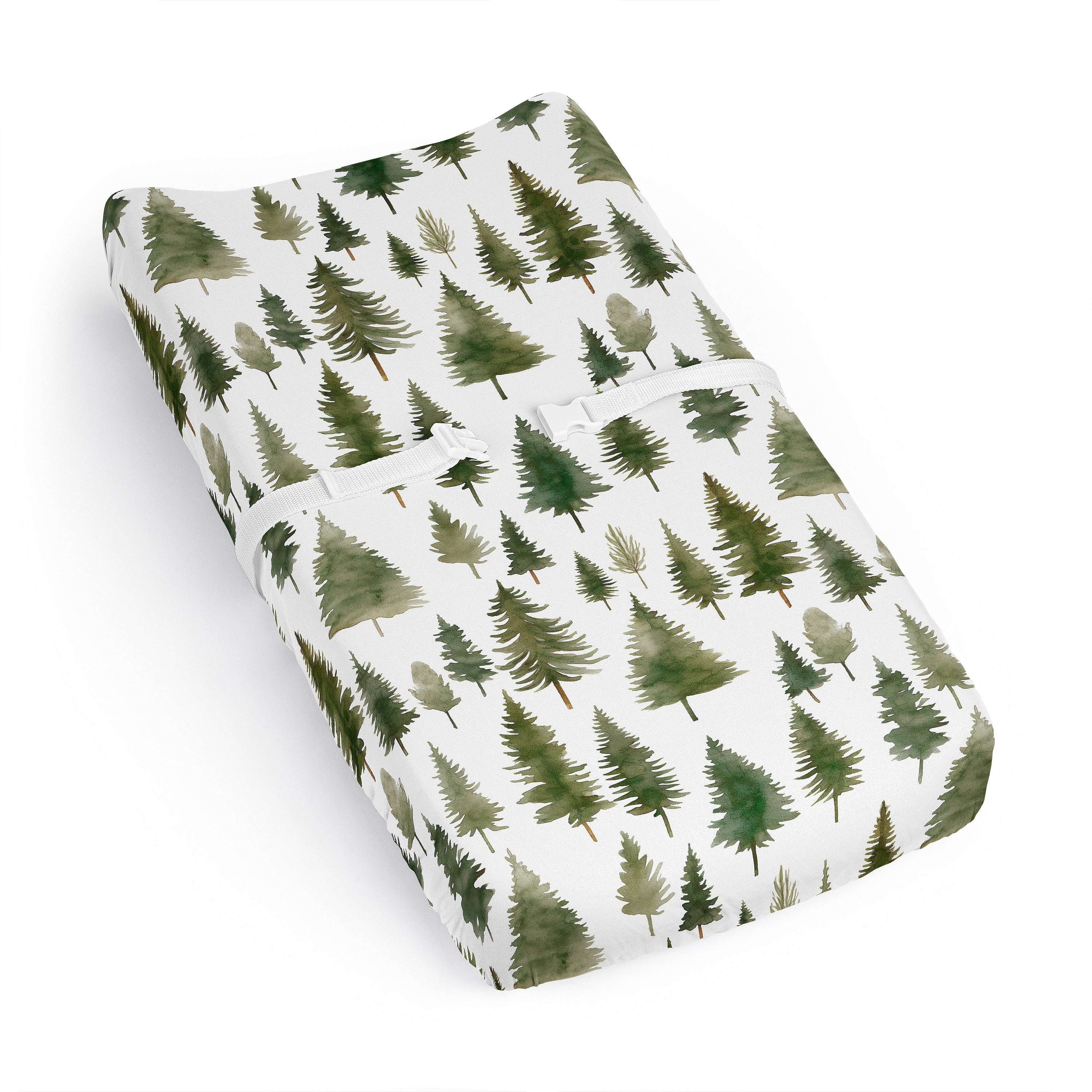 Sweet Jojo Designs Sage Green Woodland Boy Girl Unisex Gender Neutral Changing Pad Cover Sheet Forest Themed Pine Tree Trees