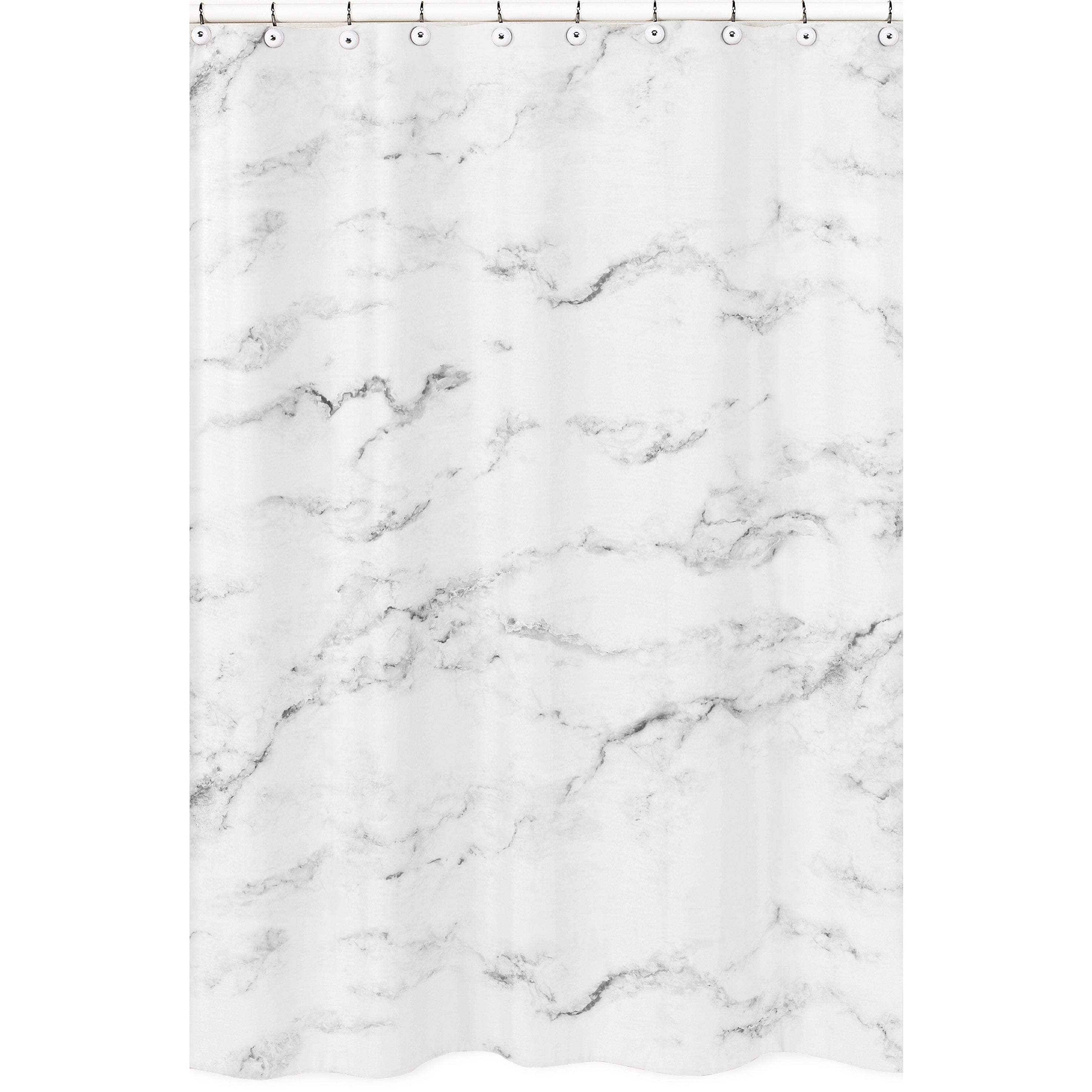 Sweet Jojo Designs Shower Curtain For The Black And White Marble Collection