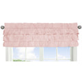 Sweet Jojo Designs Solid Color Blush Pink Shabby Chic Ruffle Harper Collection Window Curtain Valance