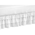 Sweet Jojo Designs Solid Color White Shabby Chic Harper Girl Collection Crib Bed Skirt
