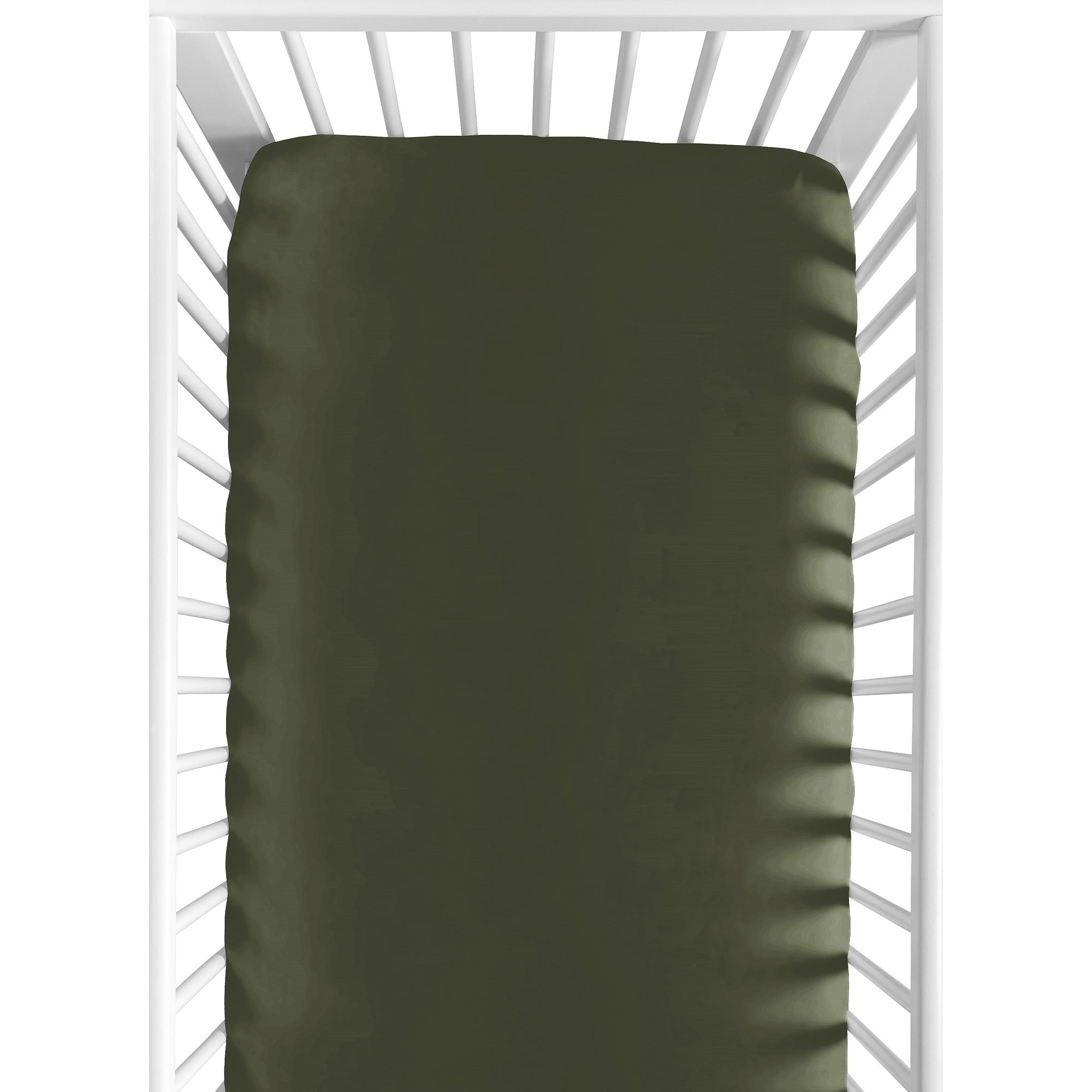 Sweet Jojo Designs Solid Dark Green Woodland Camo Collection Fitted Crib Sheet