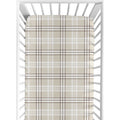 Sweet Jojo Designs Taupe Plaid Boy Girl Gender Neutral Fitted Crib Sheet Brown Tan Checkered Tartan For Teddy Bear Collection