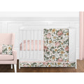 Sweet Jojo Designs Vintage Floral Boho Girl 11Pc Nursery Crib Bedding Set Blush Pink Yellow Green White Shabby Chic Farmhouse