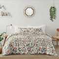 Sweet Jojo Designs Vintage Floral Boho Girl 3Pc Full Queen Comforter Set Blush Pink Yellow Green White Shabby Chic Farmhouse