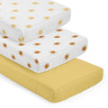 Sweet Jojo Designs White Yellow Boho Sun Boy Girl Unisex Gender Neutral 3 Pack Fitted Crib Sheets Solid Mustard Bohemian