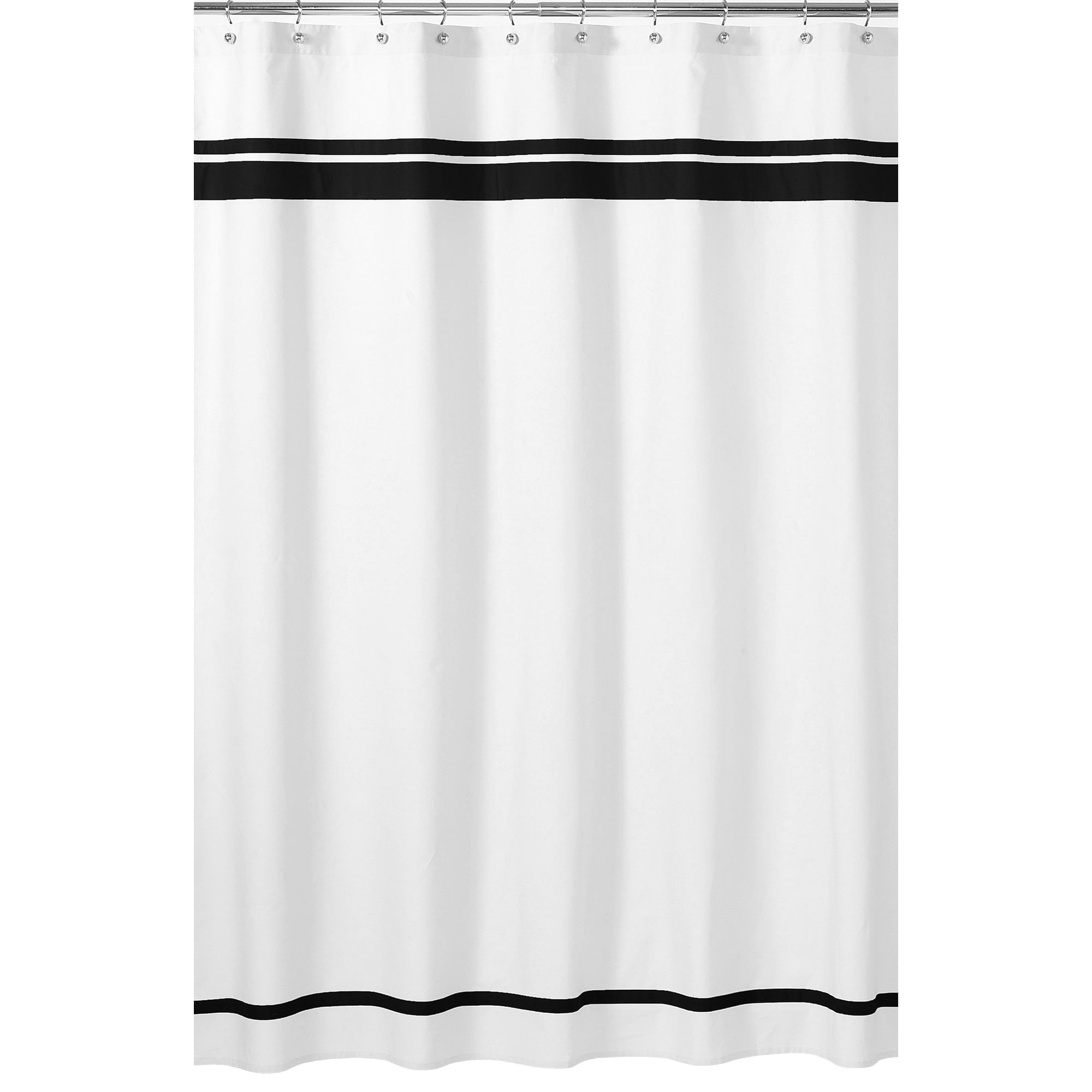 Sweet Jojo Designs White And Black Hotel Shower Curtain