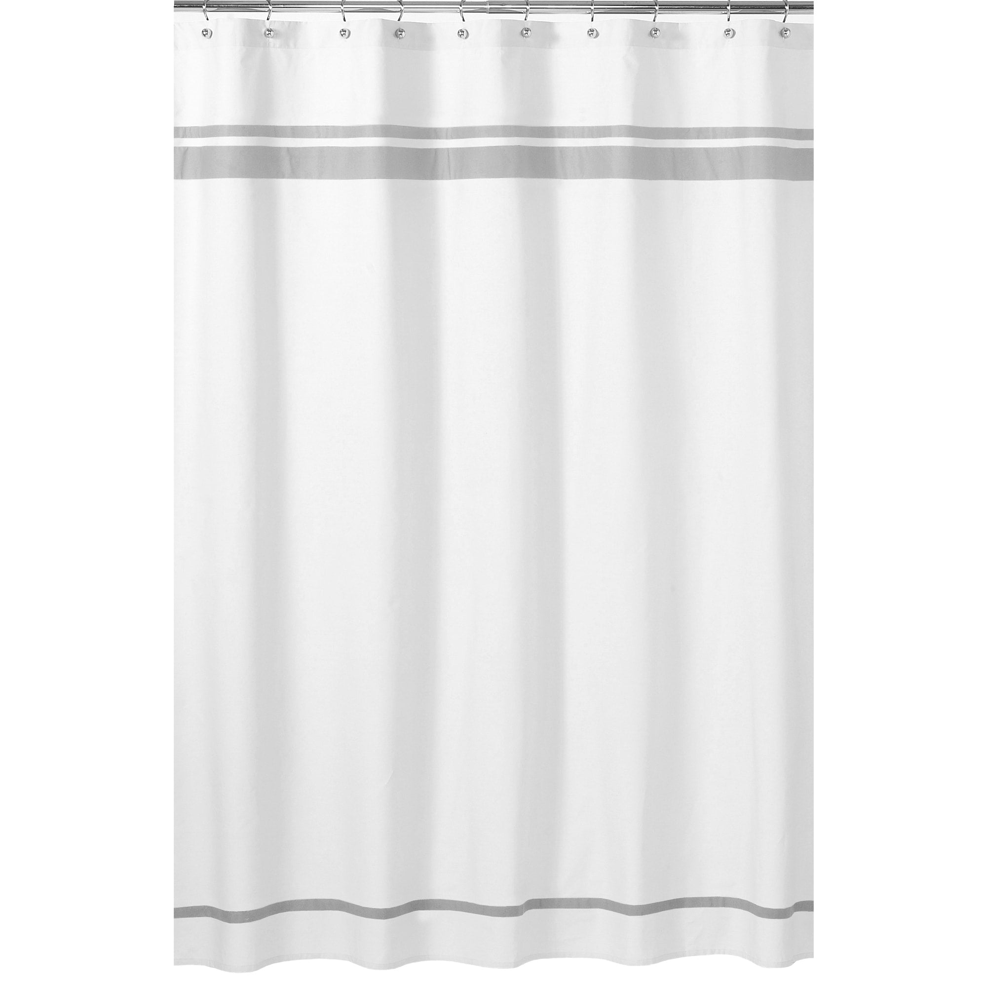 Sweet Jojo Designs White And Grey Hotel Shower Curtain