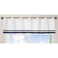 Sweet Jojo Designs White And Navy Hotel Collection Window Curtain Valance