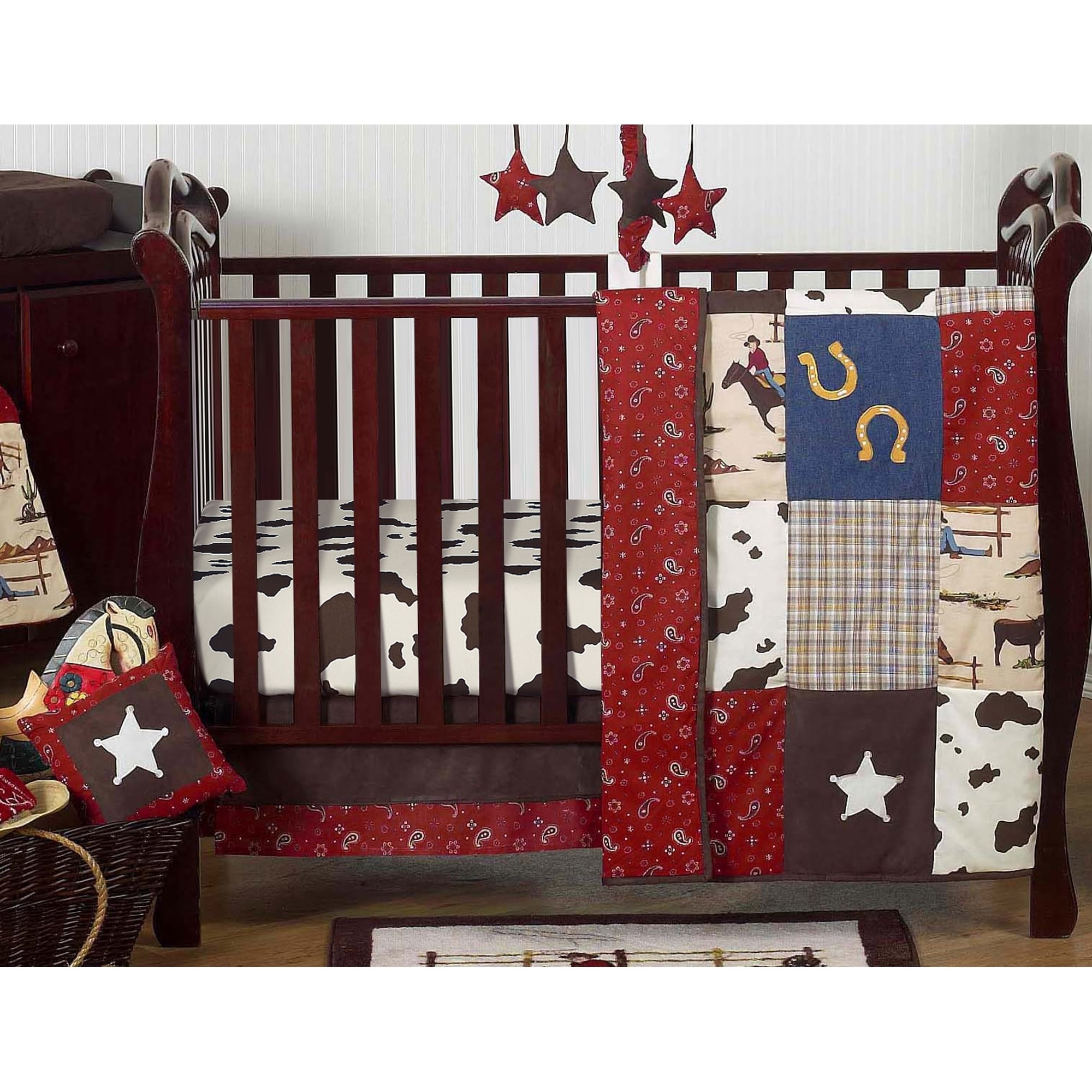 Sweet Jojo Designs Wild West Cowboy 11 Piece Bumperless Crib Bedding Set
