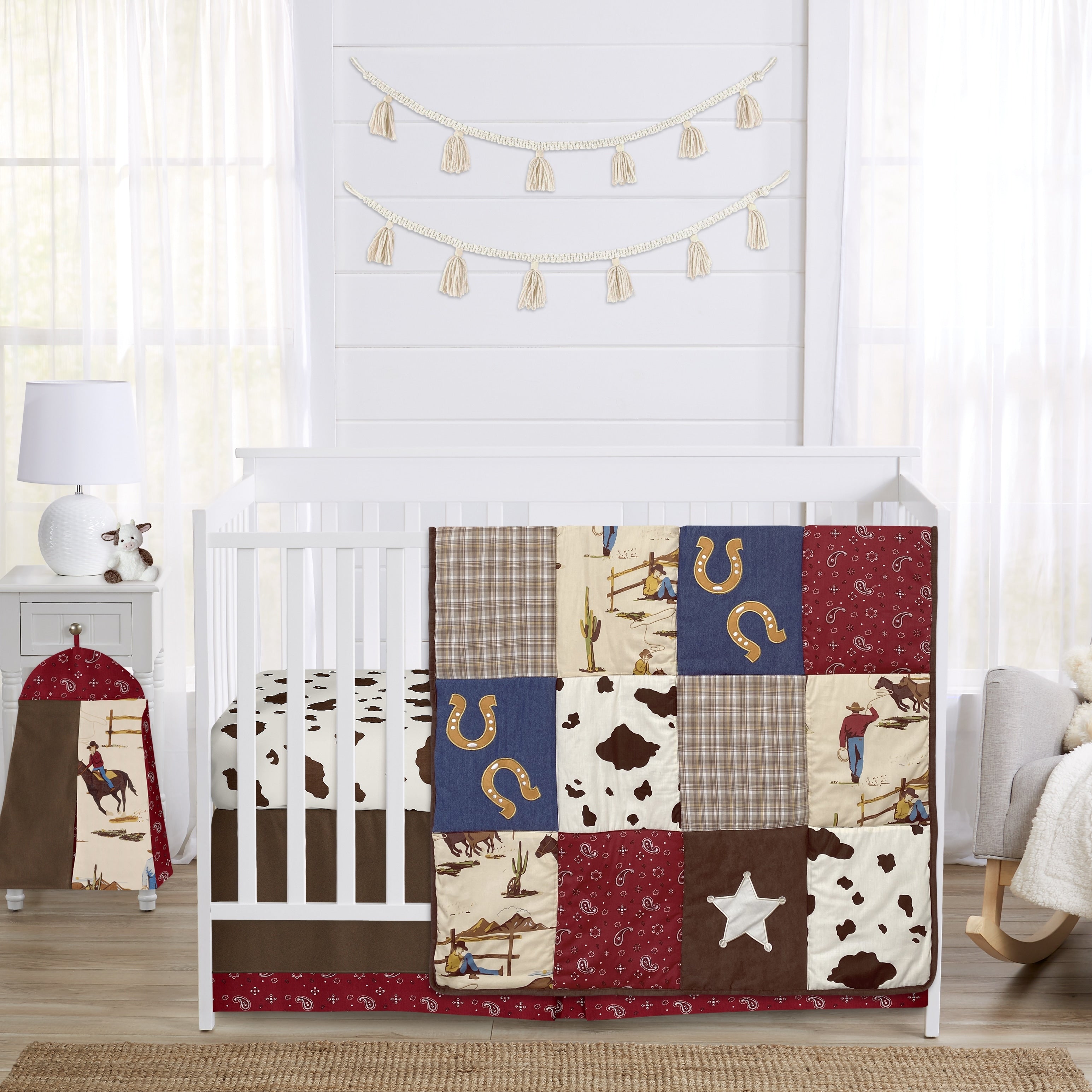 Sweet Jojo Designs Wild West Cowboy 4 Piece Bumperless Crib Bedding Set